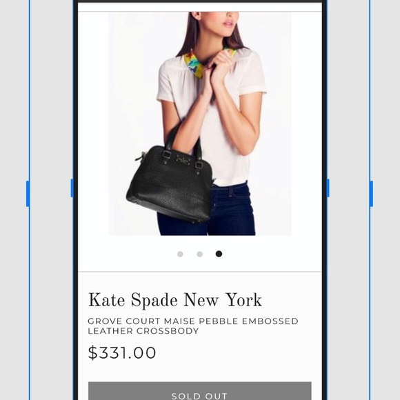 Gray Pebble Leather Kate Spade Crossbody Purse - Picture 7 of 8